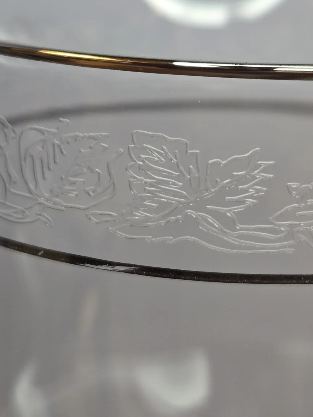 Vintage Lenox Moonspun Etched Platinum Rim Crystal Set Of 4 Wine Glasses 7